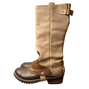 Sorel Slimboot Leather gray Western Waterproof Tall Riding Boots sz 7
